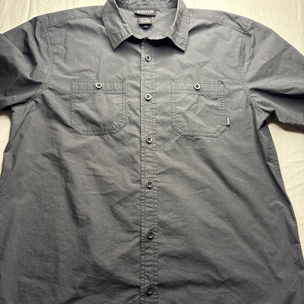 Burton Ridge Shirt Men’s S Gray Short Sleeve Button Up Snowboard Skate Outdoor